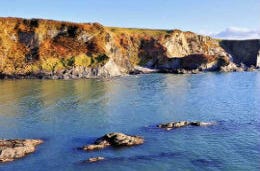 View of sea and Pembrokeshire Cliffs in Autumn