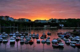 Tenby Harbour at sunset