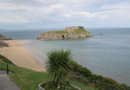 View overlooking beach and St Catherine's Island