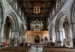 The interior of St David's Cathedral in Wales